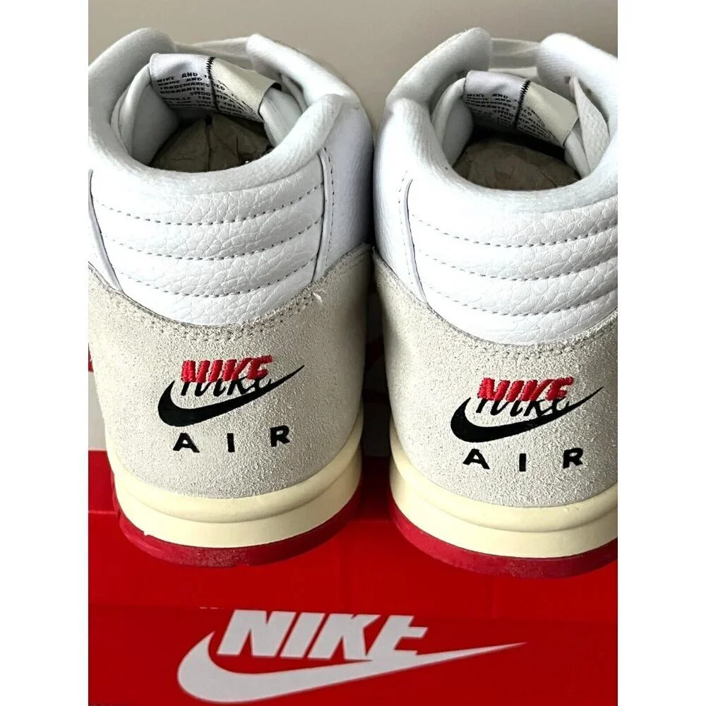 Nike Men's Air Trainer 1 Mid Leather Shoes White Black University Red Sizes NIB